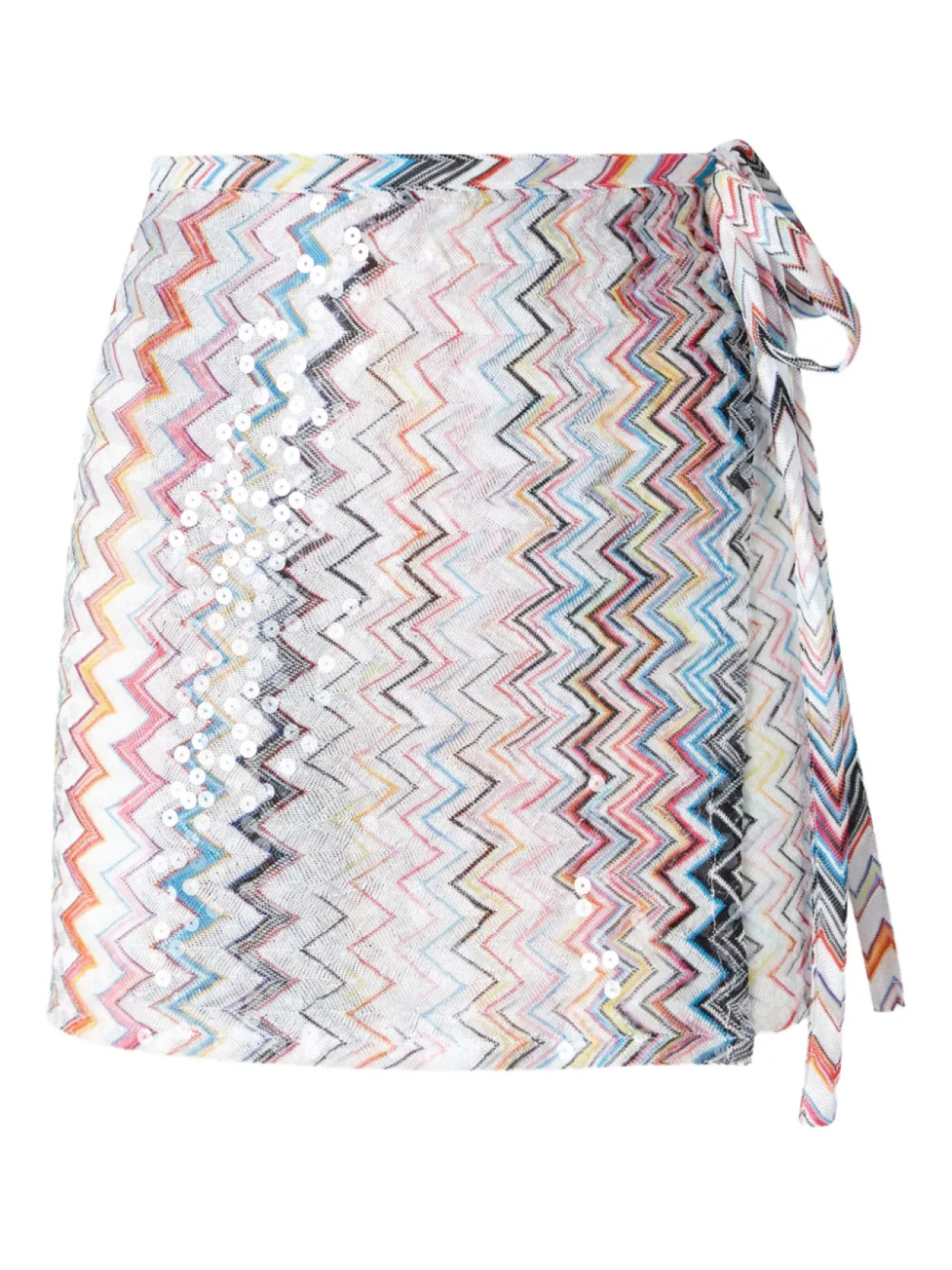 

Мини-юбка с зигзагообразным узором Missoni, белый