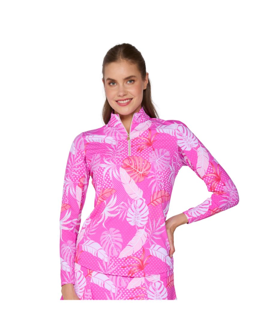 

Топ с длинными рукавами и воротником-стойкой от G Lifestyle G Lifestyle Clothing, Pink Oasis