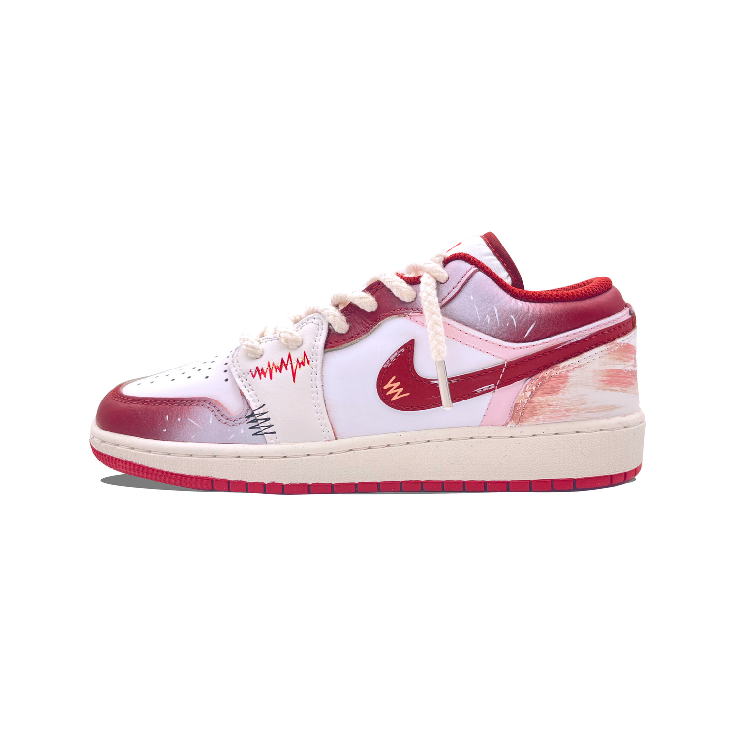 

Jordan Air 1 Fiery Heart, Hedgehog Manufacturing низкие баскетбольные кроссовки мужские винтажные красные белые