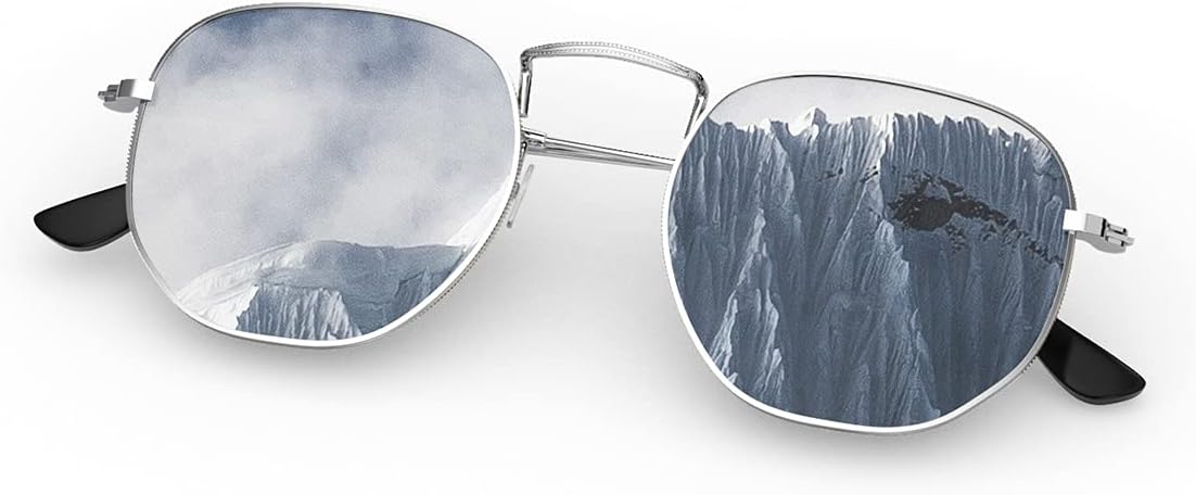 

Модные круглые солнцезащитные очки для женщин и мужчин, поляризованные, с защитой от УФ-излучения, ретро-очки в форме шестиугольника VF7608… VOFO VISION, Sliver\silver Mirrored Polarized