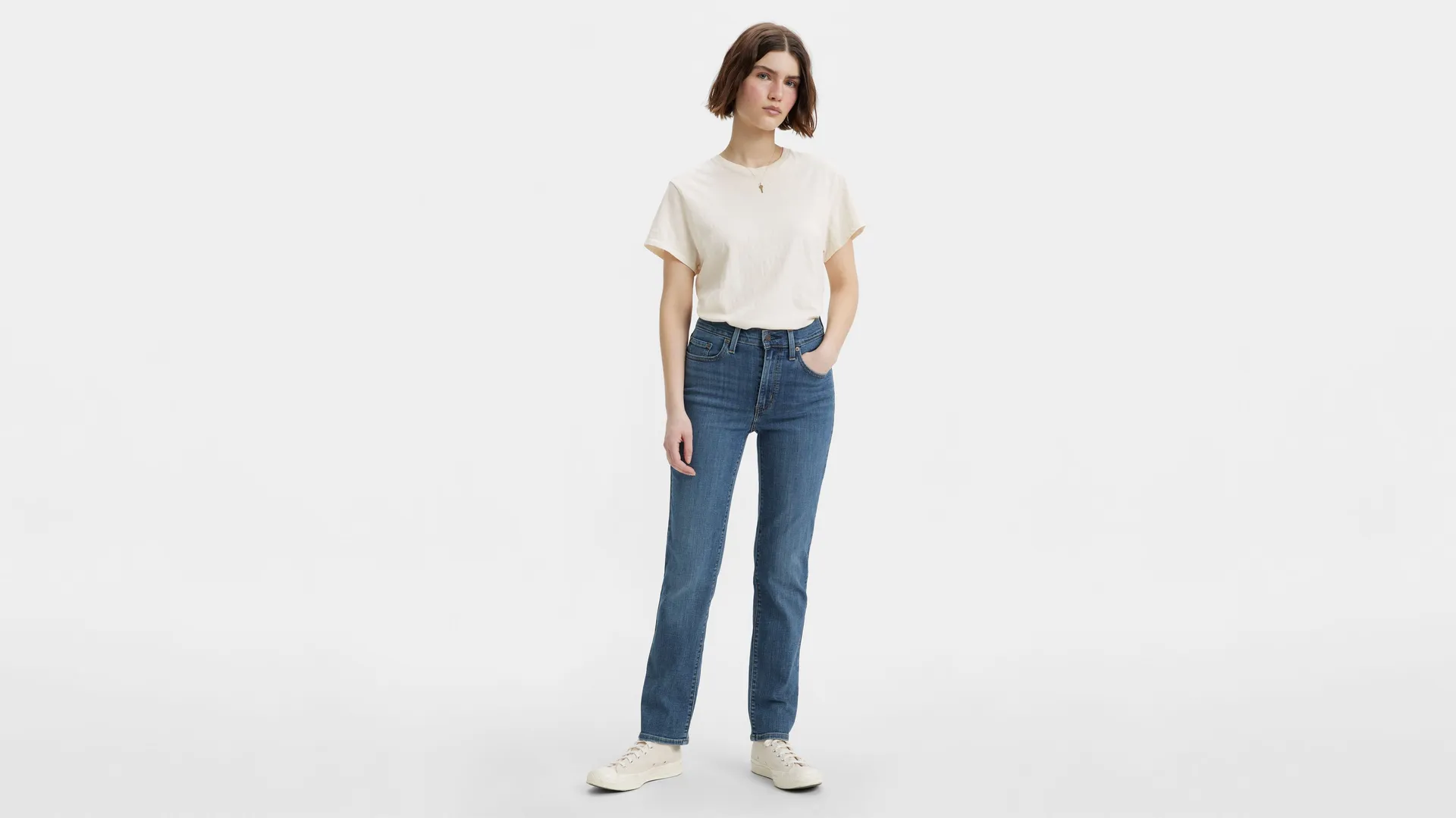 

724 узкие прямые женские джинсы с высокой посадкой Levi's, цвет Way Way Back - Medium Wash