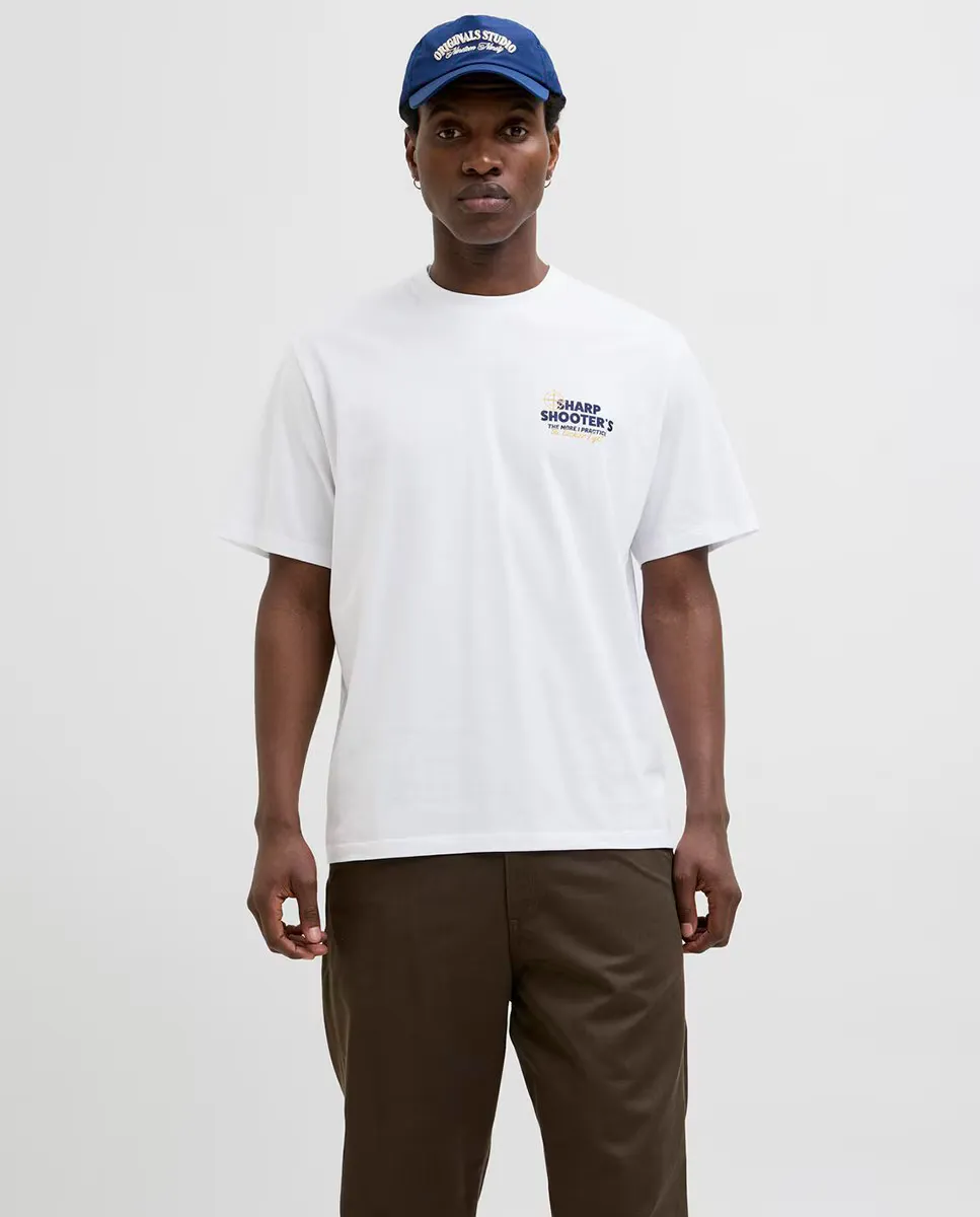 

Мужская футболка с короткими рукавами и боковыми деталями Jack & Jones, белый