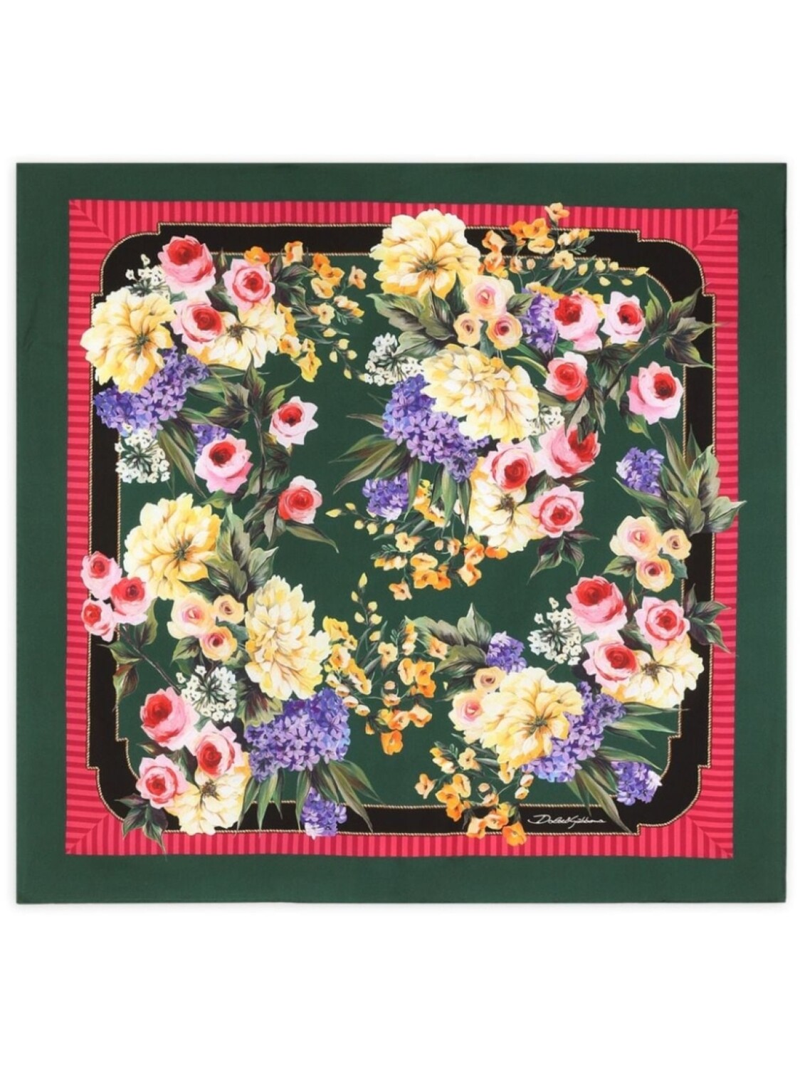 

Dolce & Gabbana шелковый шарф с цветочным принтом, зеленый