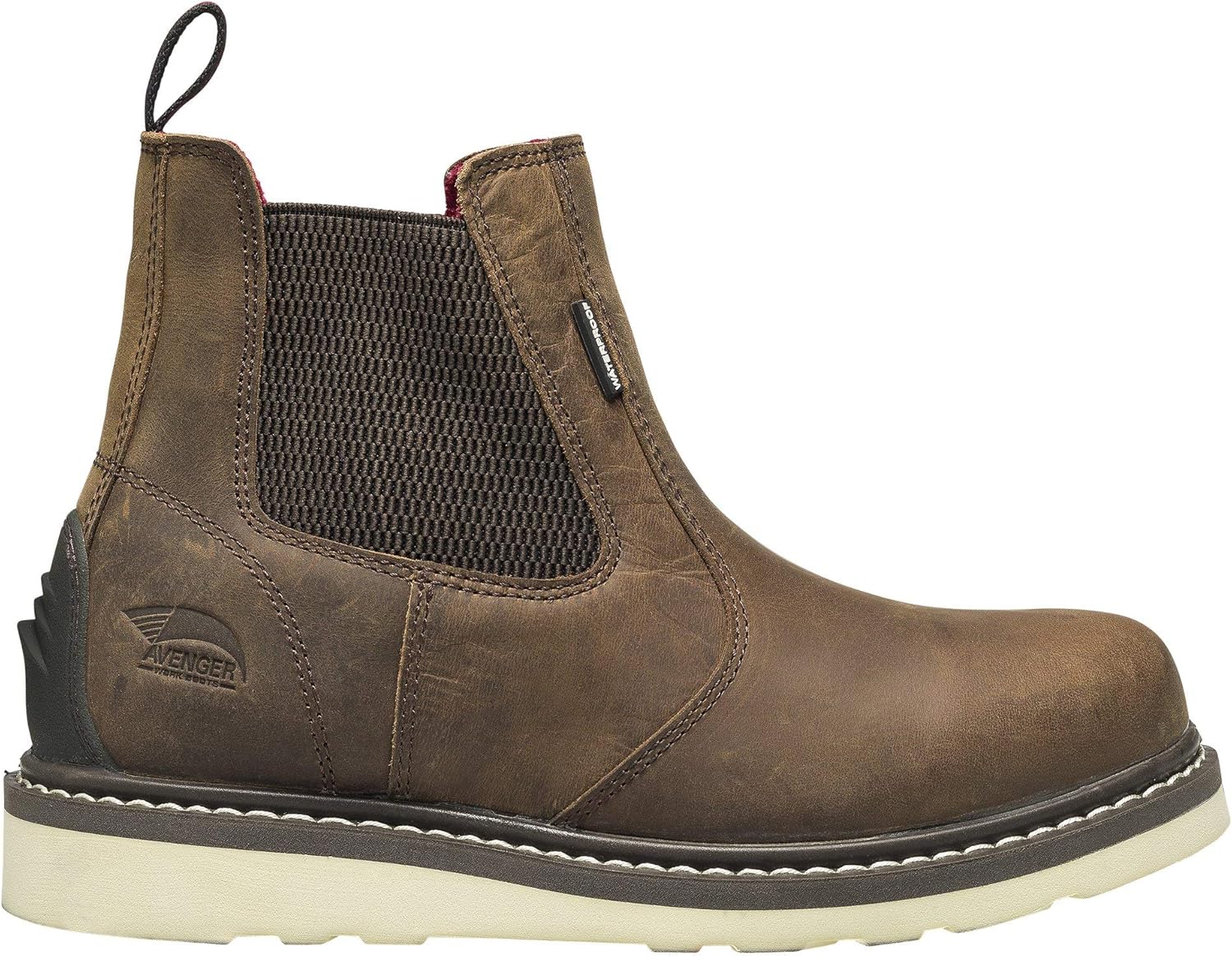 Мужские кожаные рабочие ботинки FSI FOOTWEAR SPECIALTIES INTERNATIONAL на танкетке 15 см, с мягким носком, водонепроницаемые, устойчивые к проколам, 10 Wide Brown — фото 2
