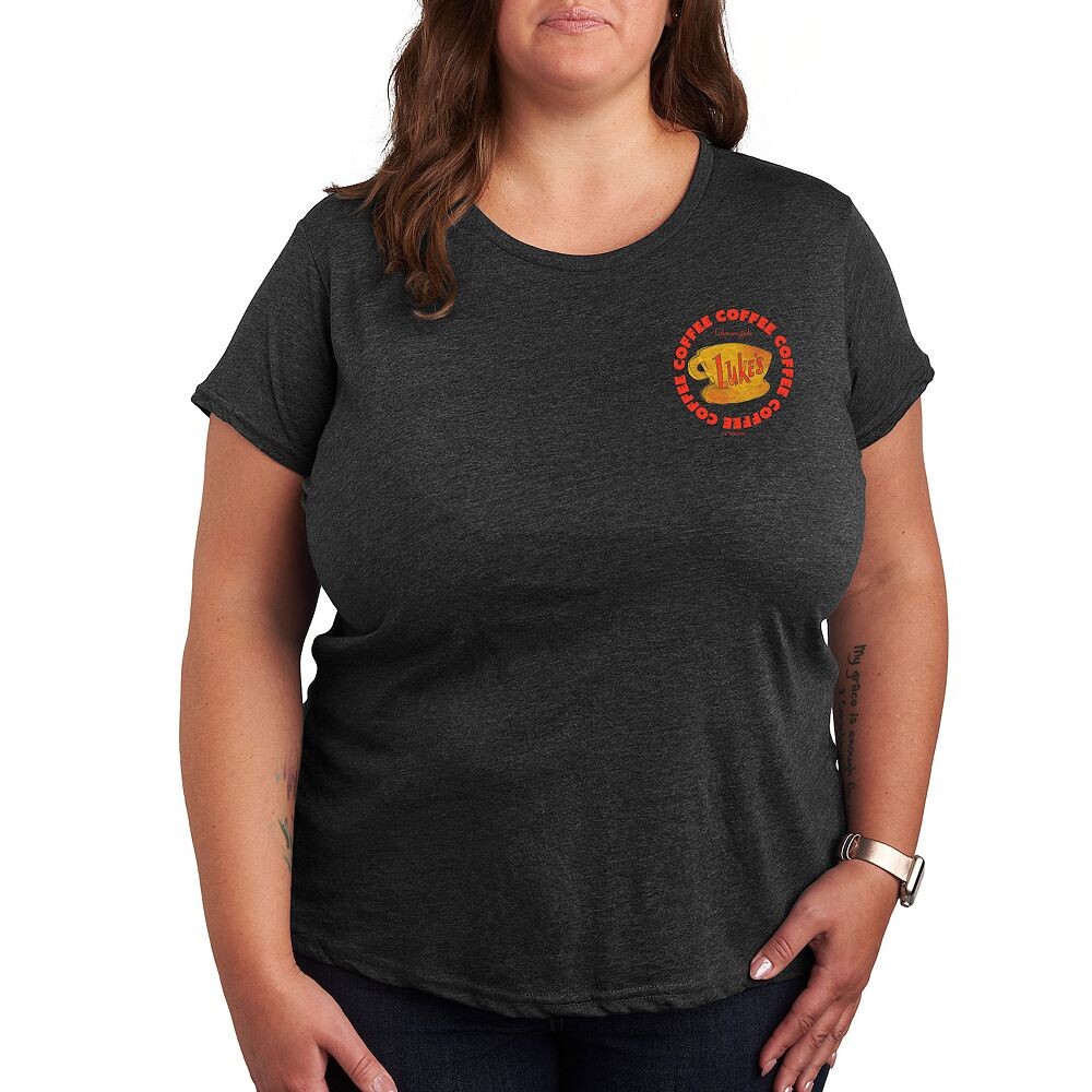 

Футболка Plus с рисунком Luke's Coffee для девочек Gilmore Girls Licensed Character, цвет Heather Charcoal