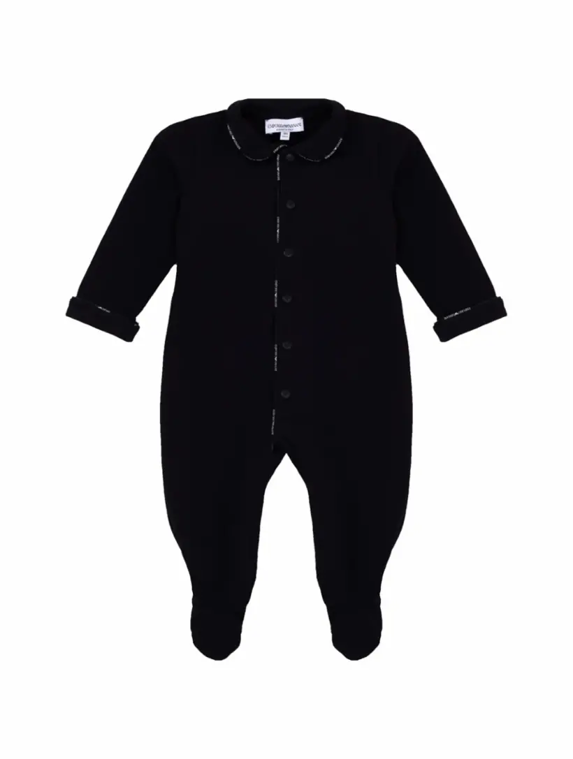 

Хлопковое боди с логотипом EMPORIO ARMANI, тёмно-синий