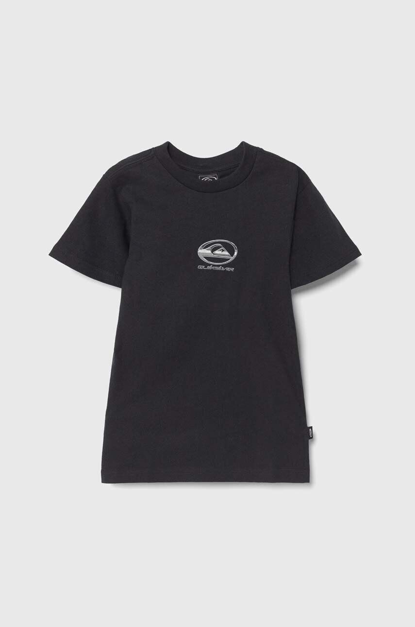 

Детская хлопковая футболка Quiksilver с логотипом CHROME, черный