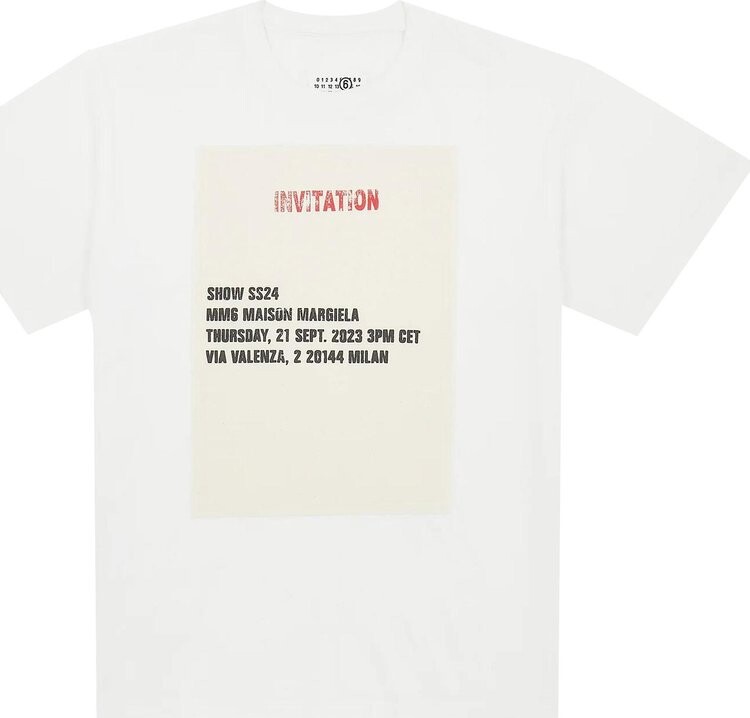 

Футболка MM6 Maison Margiela Basic Jersey 'Off White', кремовый