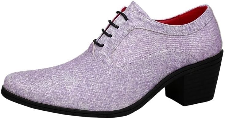 

Мужские ботинки Chelsea без отделки, ботильоны с высоким каблуком и заостренным носком, низкие оксфорды на шнуровке, для бизнеса, свадьбы, торжественных и повседневных образов Zestrelax, фиолетовый