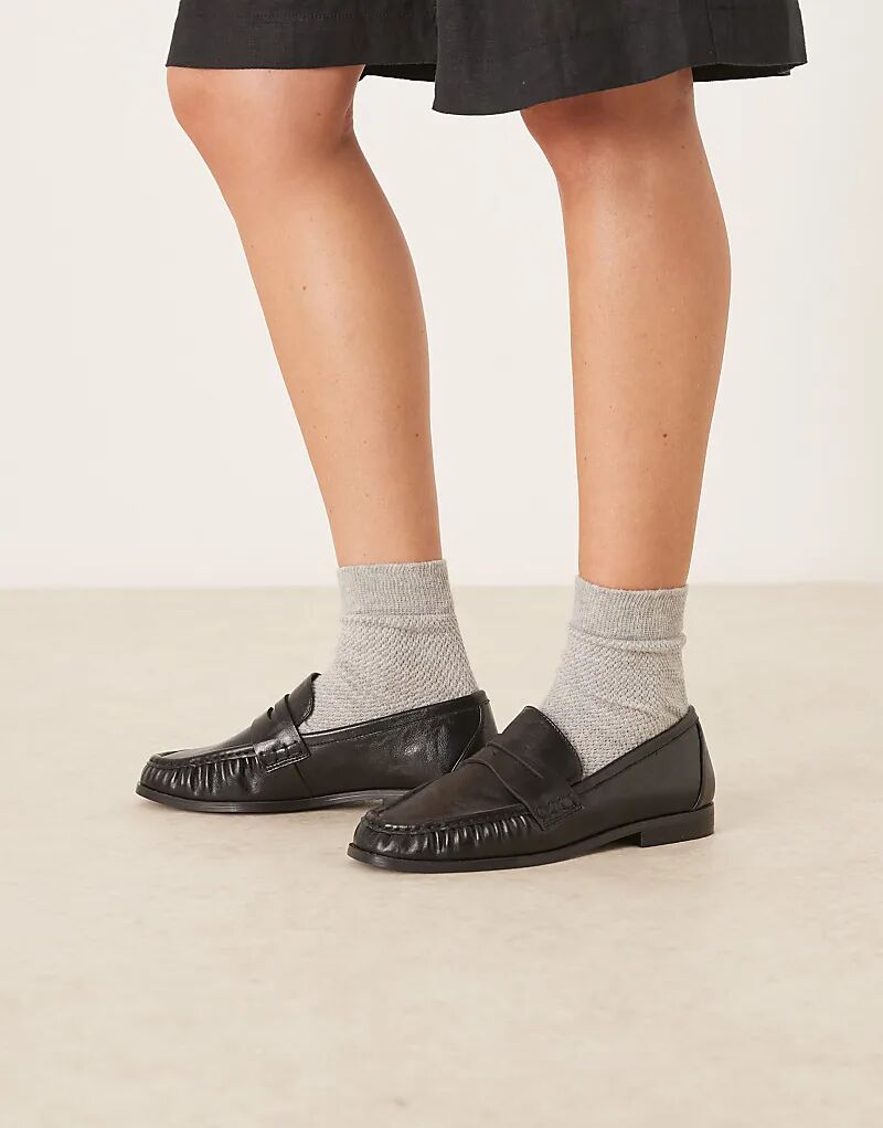 Черные мокасины ASOS DESIGN Minnie с рюшами