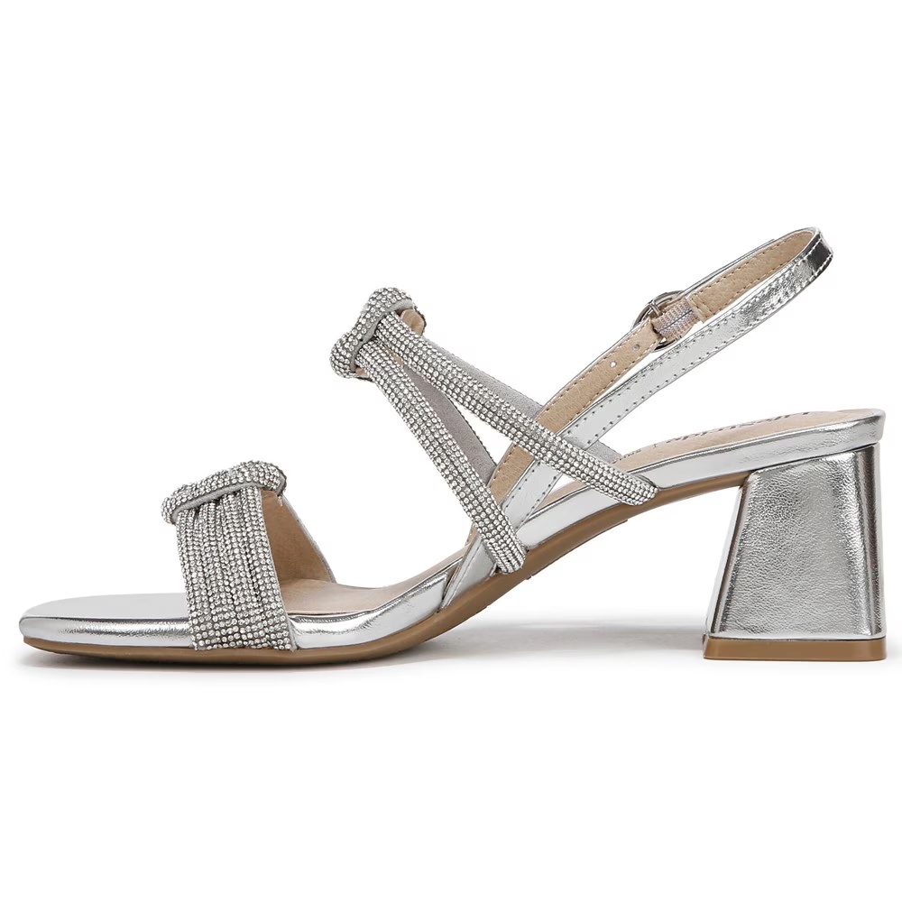 Туфли на каблуке с ремешком на заднике Lifestride, silver faux leather — фото 4