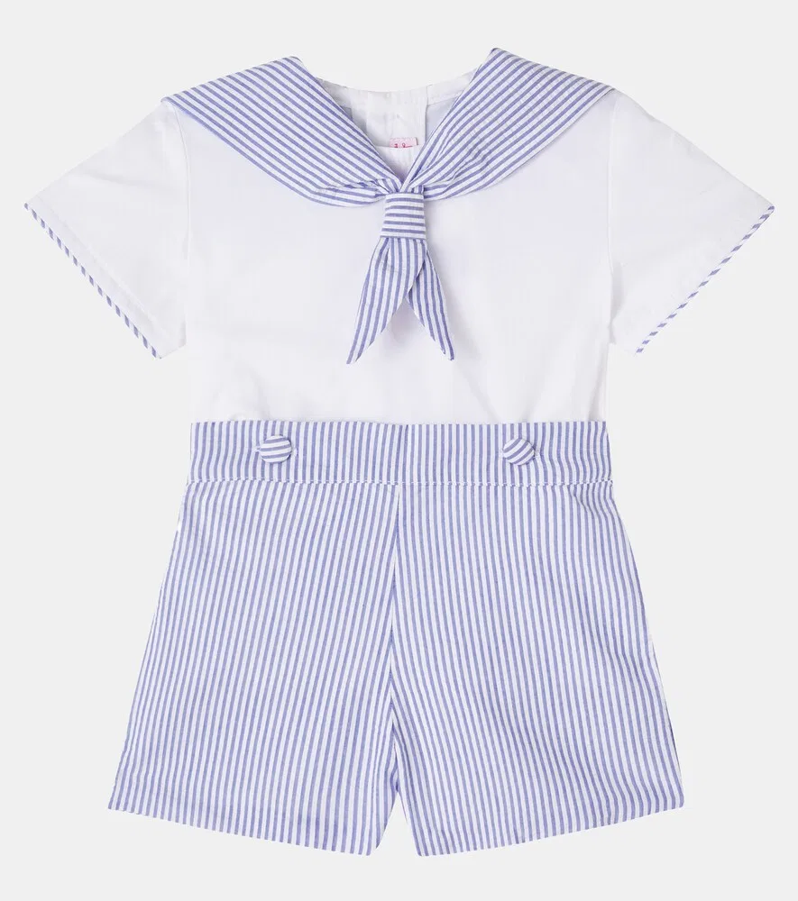 Комплект Baby Antonio из хлопковой футболки и шорт La Coqueta, синий — фото 2