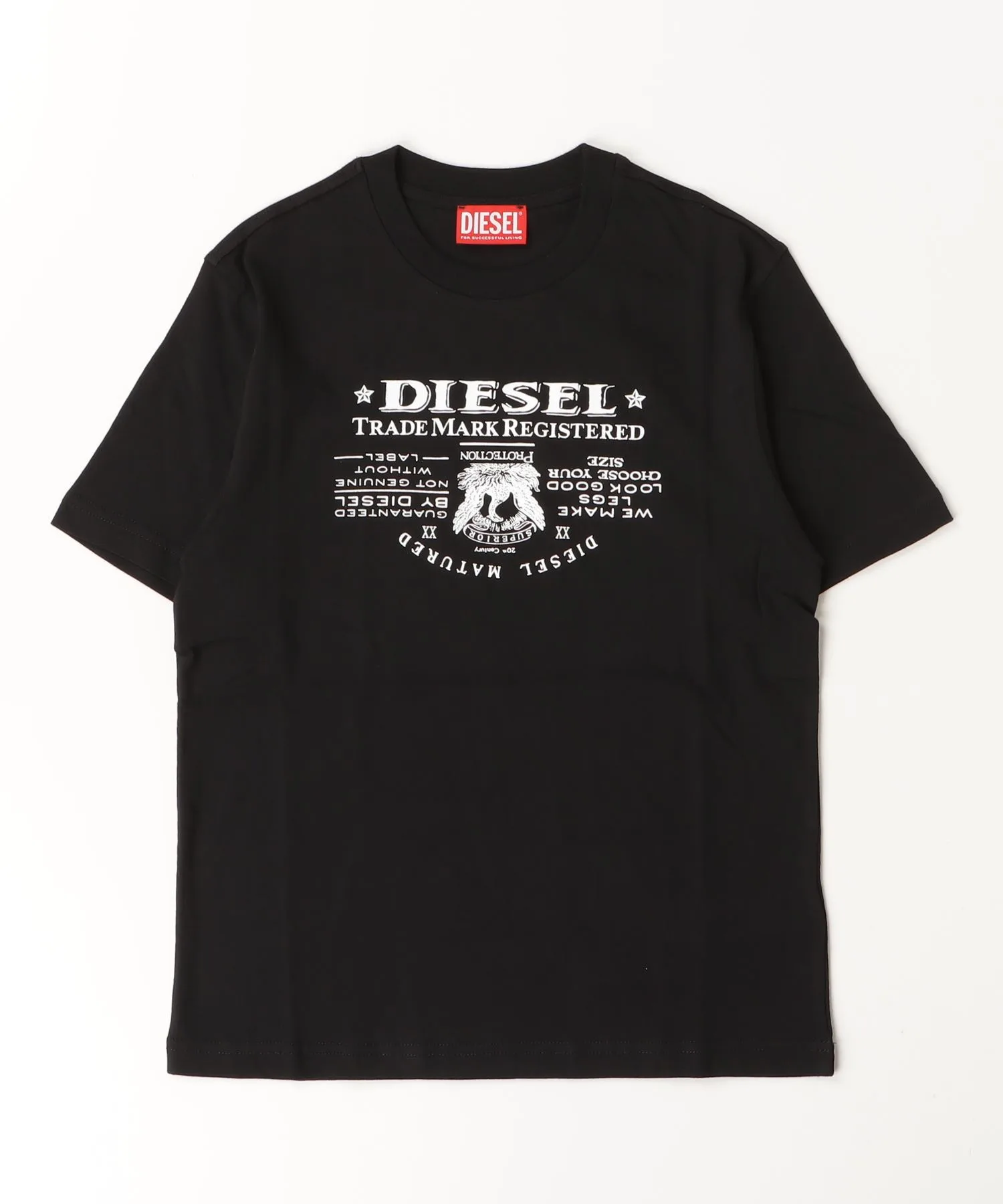 Унисекс футболка с логотипом бренда DIESEL KIDS чёрная