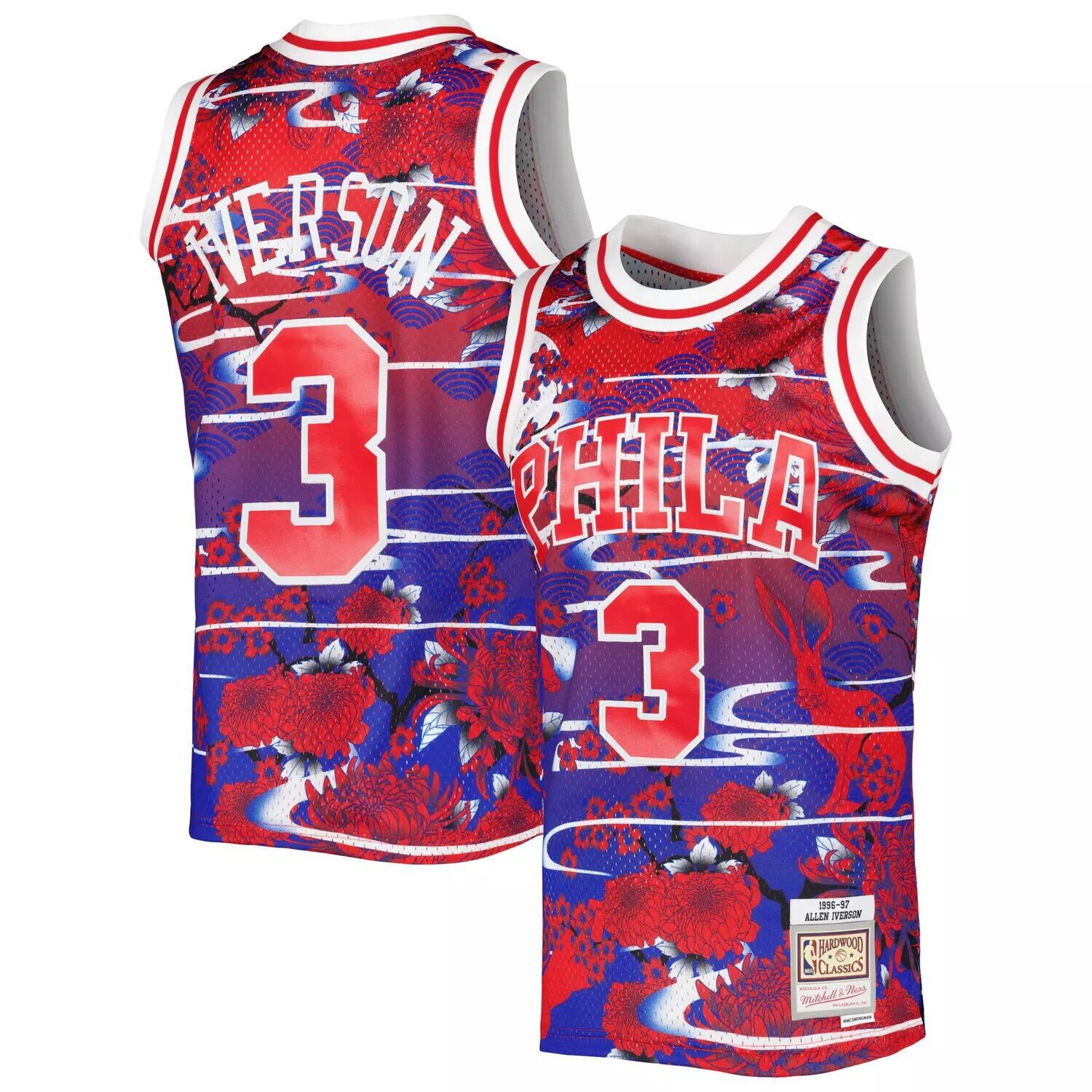 

Мужская майка Mitchell & Ness Allen Iverson Red Philadelphia 76ers Hardwood Classics Lunar New Year Swingman Jersey