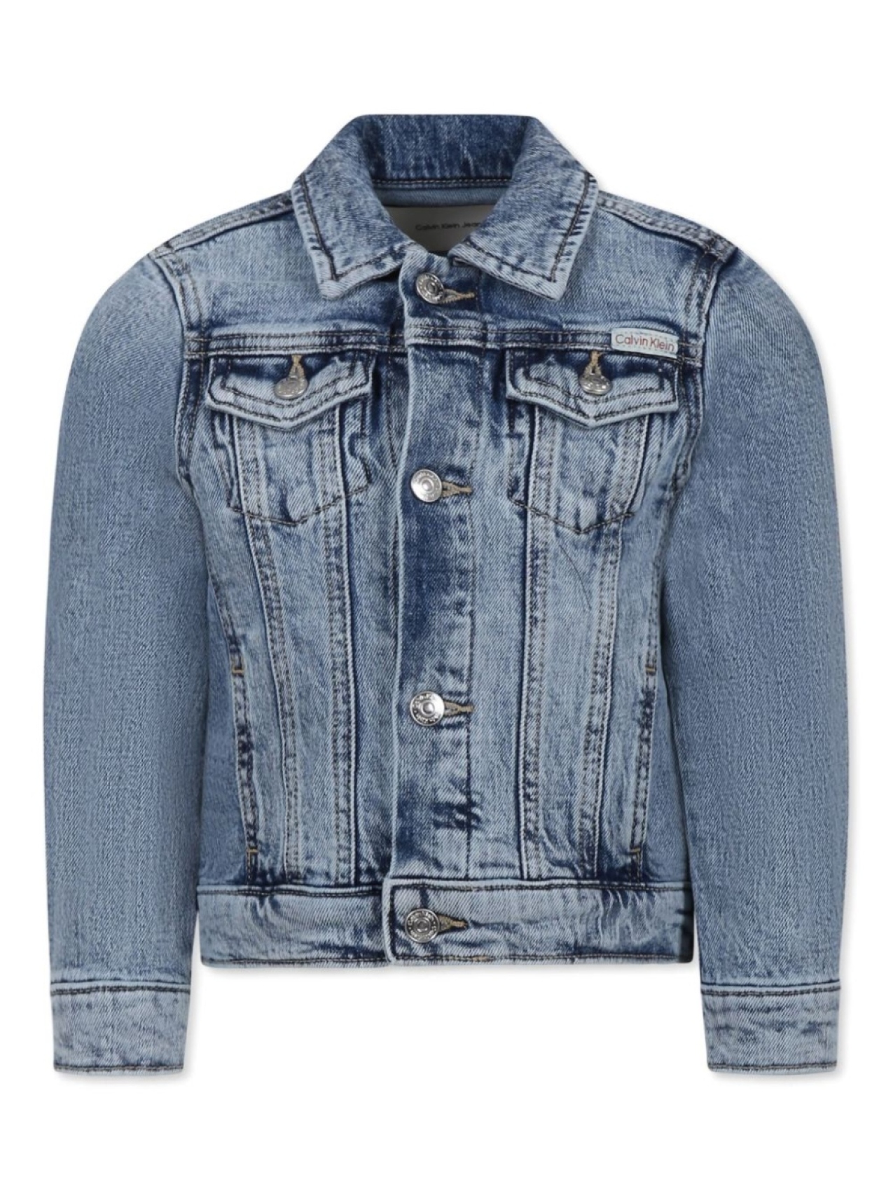 

Calvin Klein Kids джинсовая куртка с нашивкой-логотипом, синий