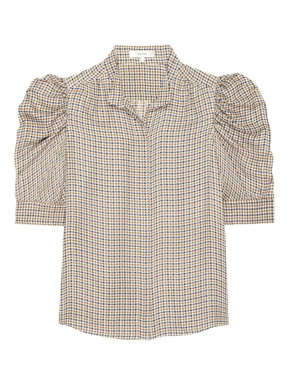 

Топ с рукавами-буфами и узором «гусиная лапка» FRAME, нейтральный