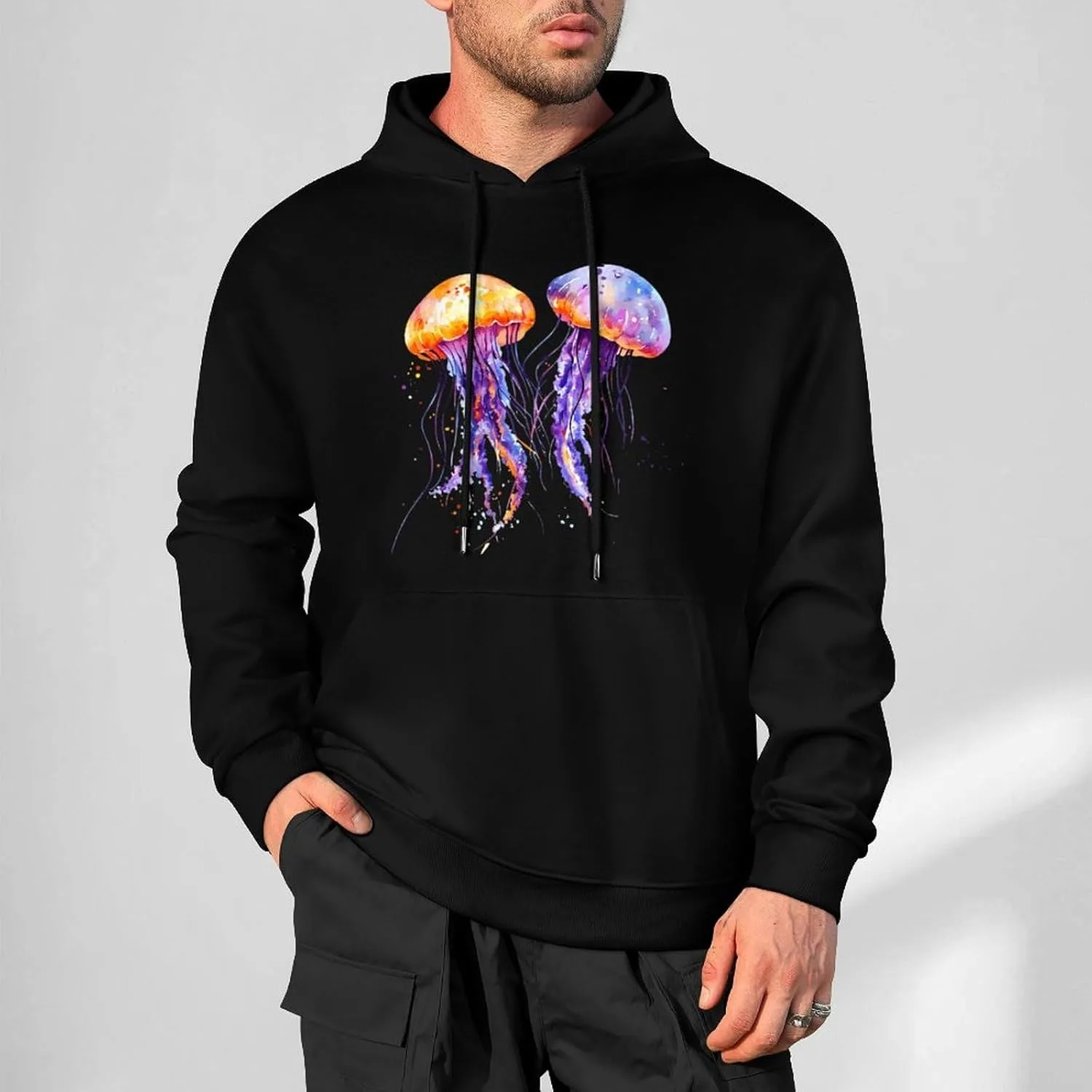 Толстовка Watercolor Jellyfish с карманом — фото 2