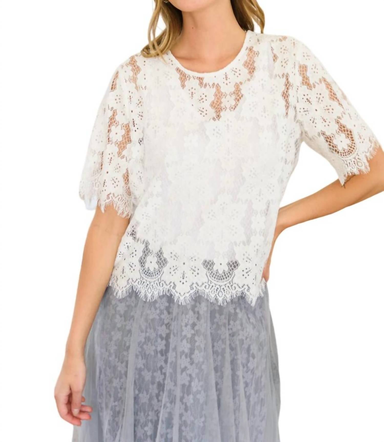 

Топ Lace Of My Heart белого цвета Hailey & Co