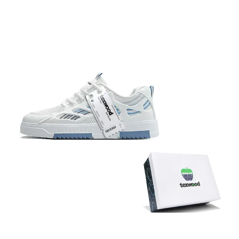 

TEXWOOD Низкие скейтерские кроссовки мужские Box бело-голубые, цвет White Blue