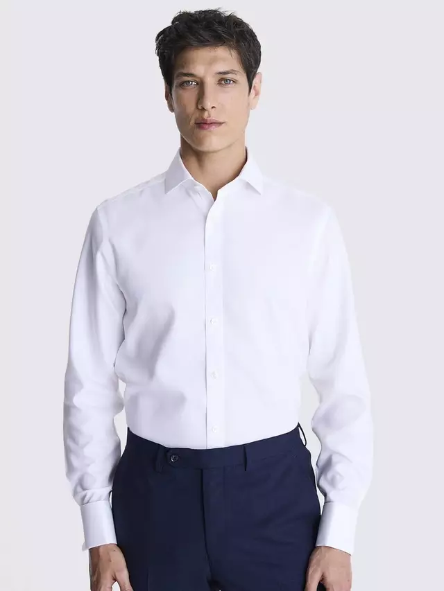 

Рубашка Moss Tailored Fit Royal Oxford Double Cuff Non-Iron, белый