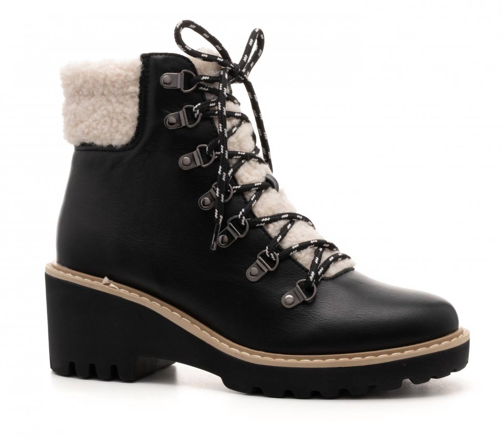 Женские угги Sherpa на клиновидной подошве, черные Corkys Footwear