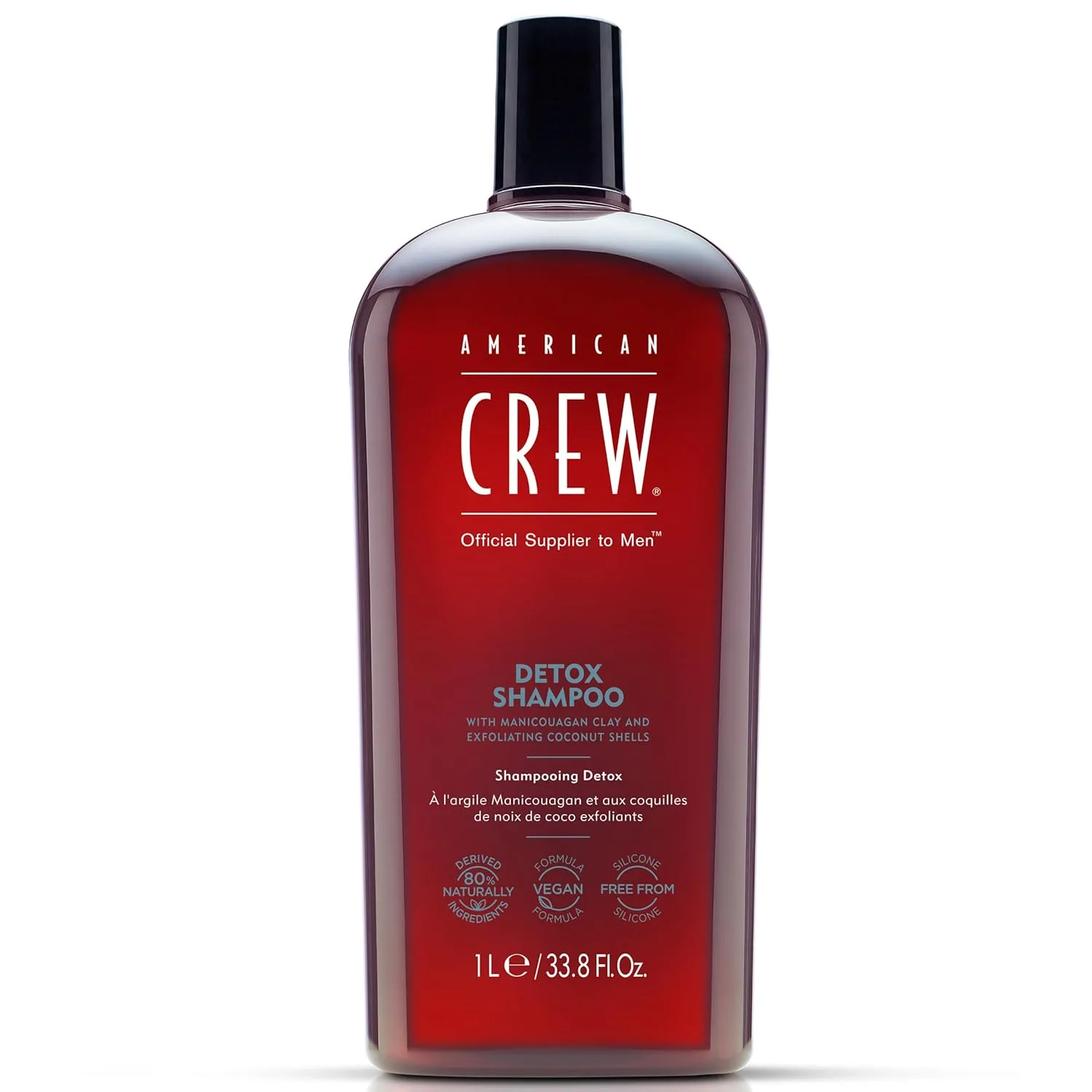 Детокс-шампунь American Crew для мужчин, на натуральной основе, веганская формула, аромат цитрусовой мяты, 950 мл. 1000 мл (1 шт.)