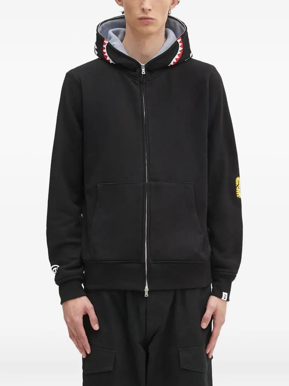 

Худи Shark на молнии A BATHING APE, черный