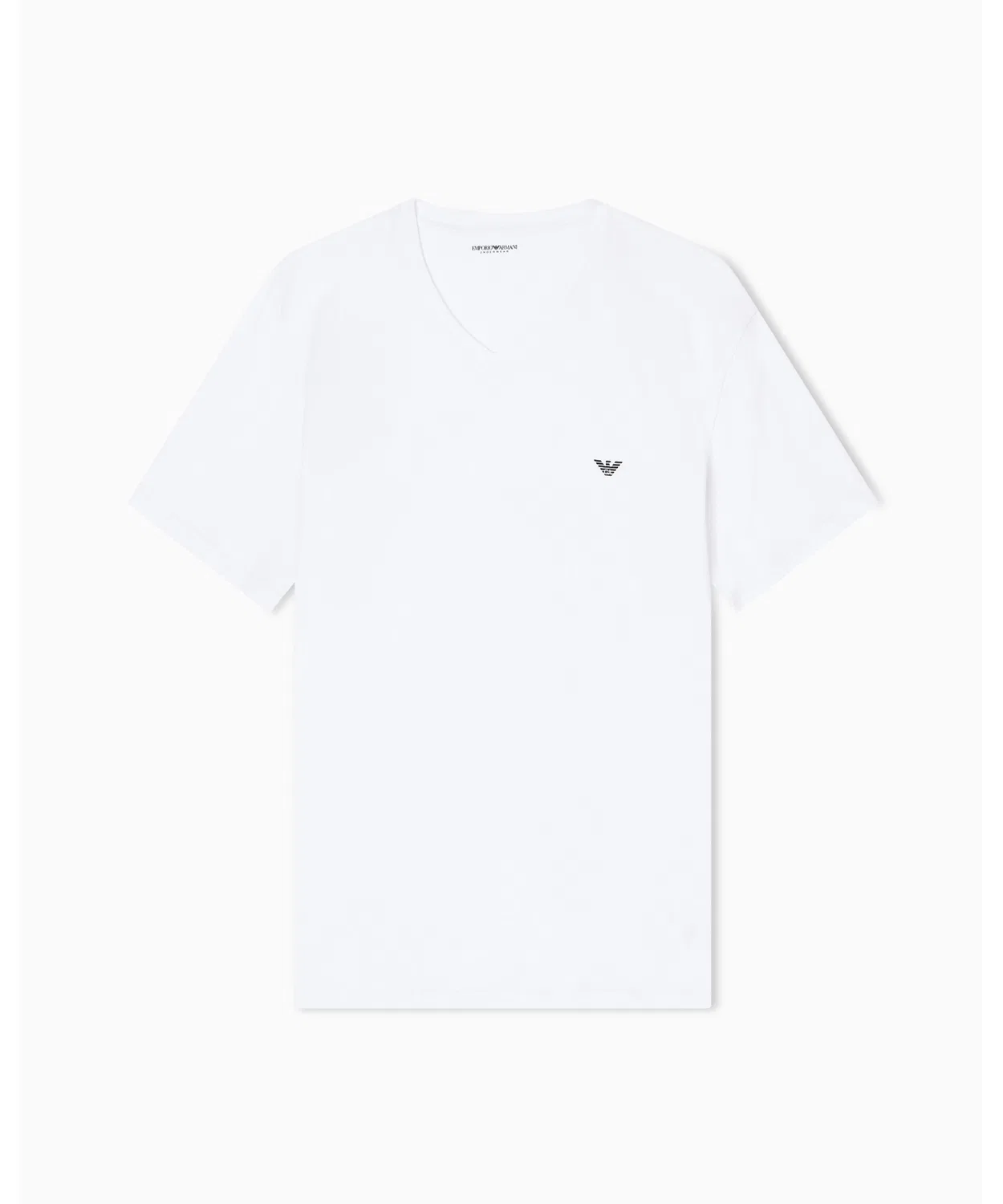 Футболка V-образным вырезом Emporio Armani Essential из стрейч-джерси, белая