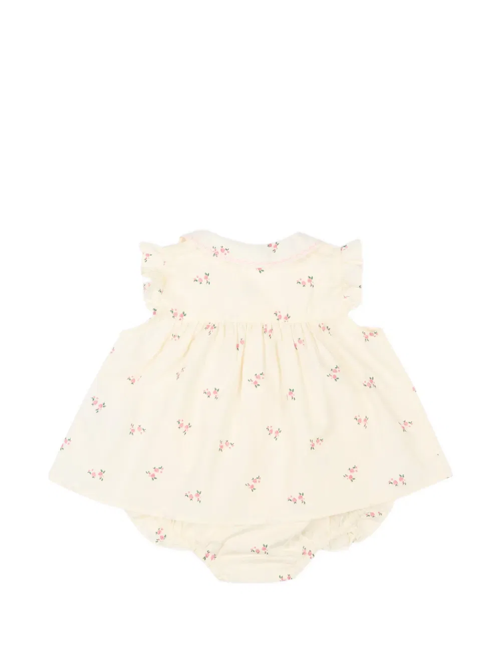 Комплект из шорт с оборками и цветочным принтом Petit Bateau, нейтральный — фото 3