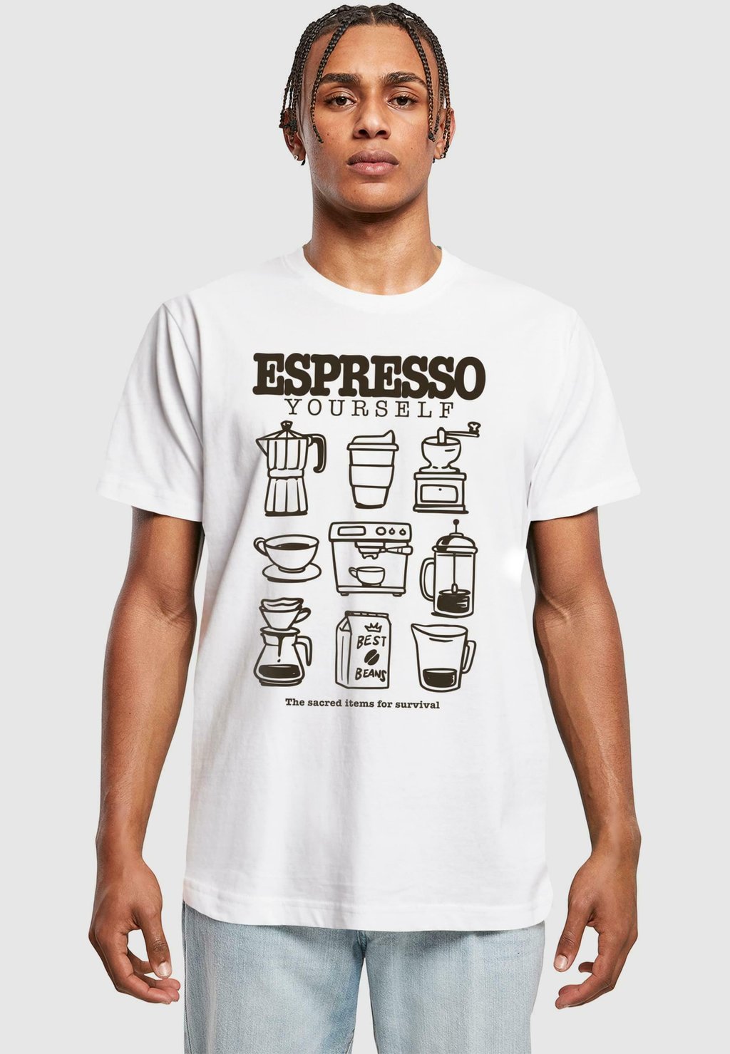 

Футболка с принтом ESPRESSO YOURSELF COFFEE TEE Mister Tee, белый