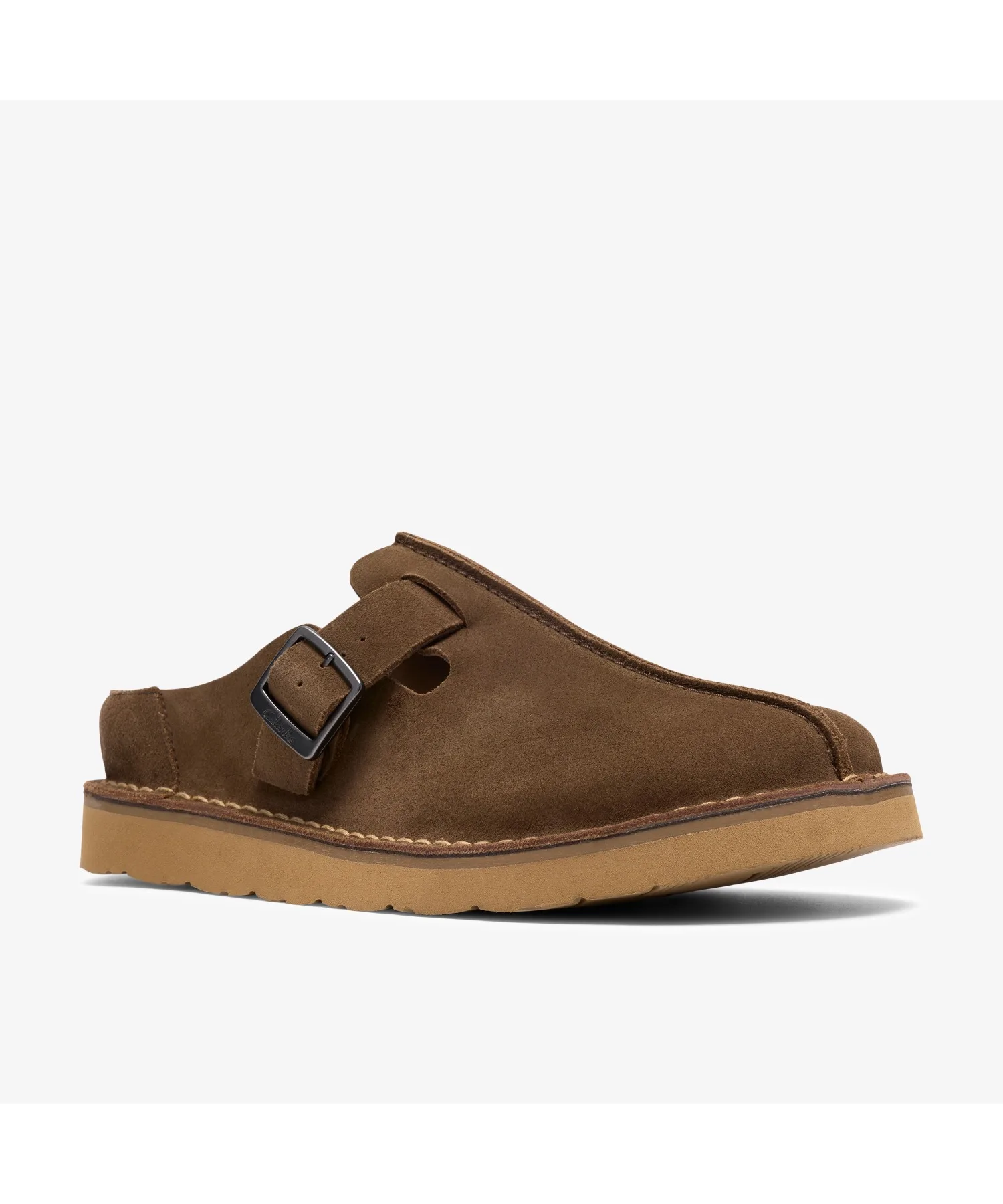 Мужские сандалии из оливкового замша Clarks Solsbury Mule — фото 4