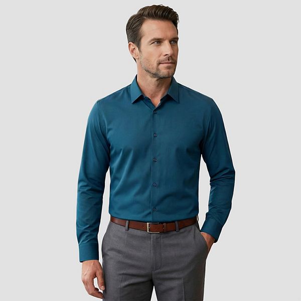 

Мужская рубашка slim fit с длинным рукавом, без утюжки, на пуговицах Cloudstyle, Blue