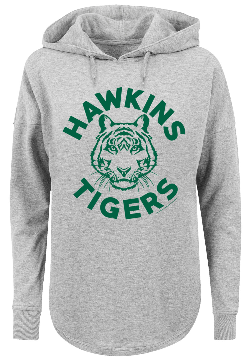 

Свитер F4NT4STIC Oversized Hoodie Stranger Things Hawkins Tigers Netflix TV Series, серый