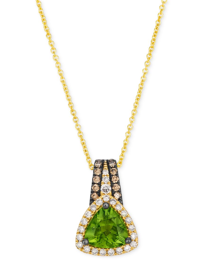 

Подвеска-колье Зеленое яблоко с перидотом (1,6 карата) и бриллиантами (1,5 карата), регулируемая длина 20 дюймов, из 14-каратного золота Le Vian, Yellow Gold
