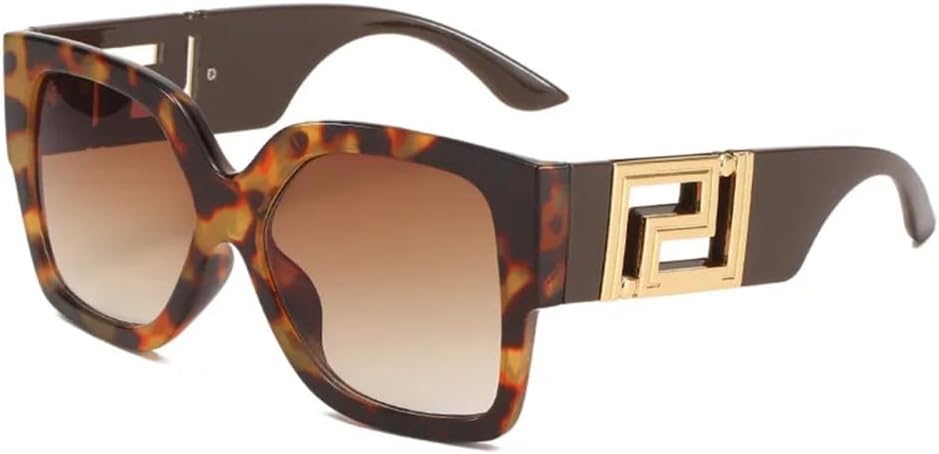 

Солнцезащитные очки для мужчин и женщин, винтажные, большие, модные, квадратные, с градиентным переходом цвета, роскошные, модные, с защитой от УФ-излучения UV400 LVTFCO, Tortoise Shell