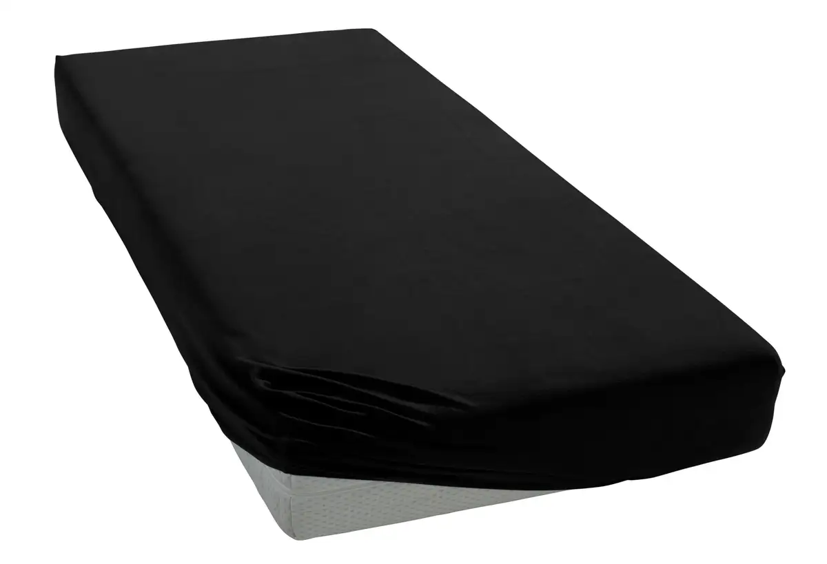 

Приталенная простыня bellana "Mako-Jersey эксклюзивный размер. 90х200, 140х200 или 180х200 см", из хлопка, для матрасов высотой до 25 см, простынь плоская, простыня на подгонке 140-160х200 см, 1 шт., черный