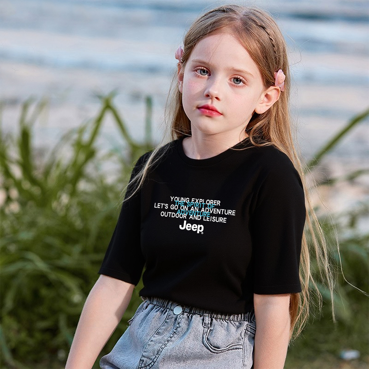 Футболка Unisex Crew Neck Moderate Jeep, sky синий — фото 4