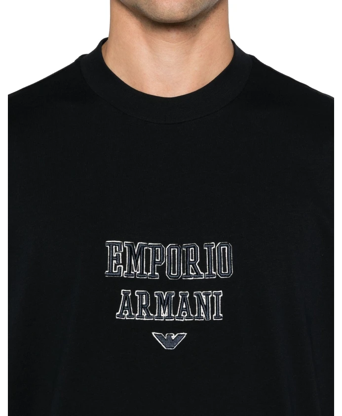 Синяя футболка с коротким рукавом 6d1tq91jwzz09u3 Emporio Armani, синий — фото 3