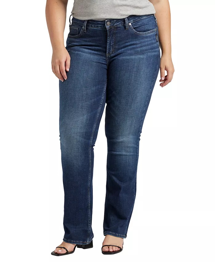 

Джинсы Suki Slim Bootcut больших размеров Silver Jeans Co., синий