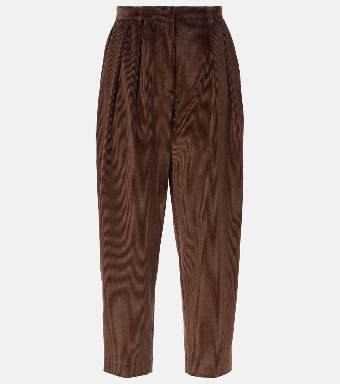 

Зауженные брюки из хлопкового вельвета Emmett Altuzarra, цвет walnut