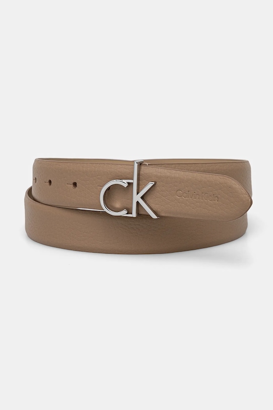 

Кожаный ремень Calvin Klein, бежевый