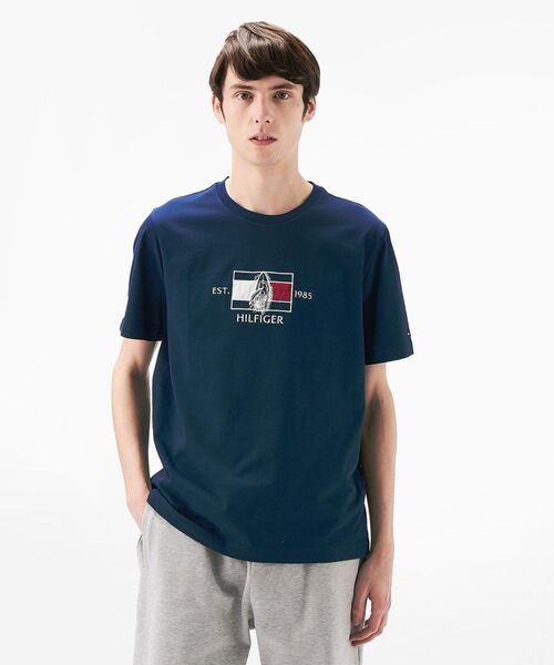 

Футболка с принтом, флаг и яхта TOMMY HILFIGER, темно-синий
