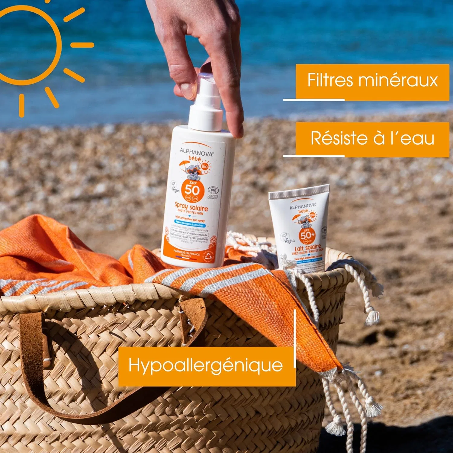 Детский солнцезащитный лосьон «Sun Organic» от Alphanova, SPF 50+, 130.4 мл Alphanova — фото 4