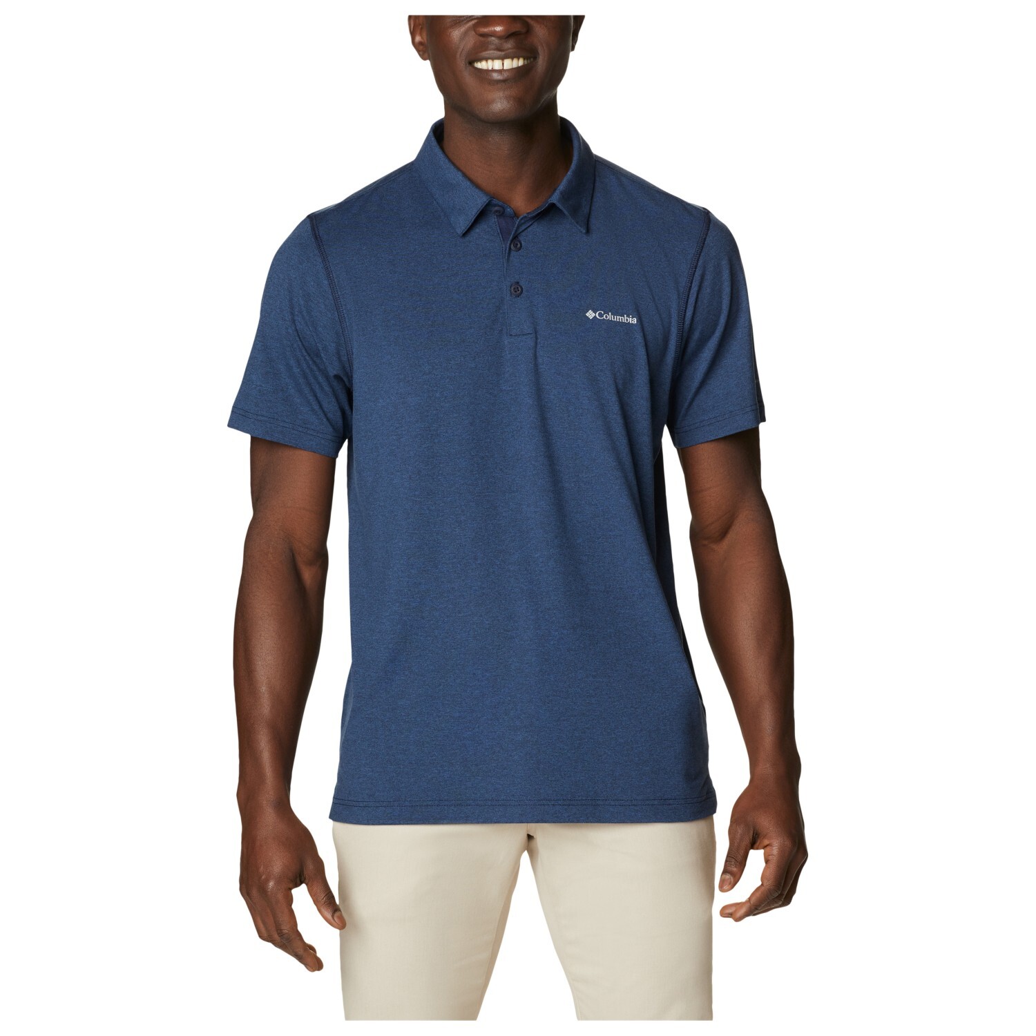 

Рубашка поло Columbia Tech Trail Polo, цвет Collegiate Navy Heather