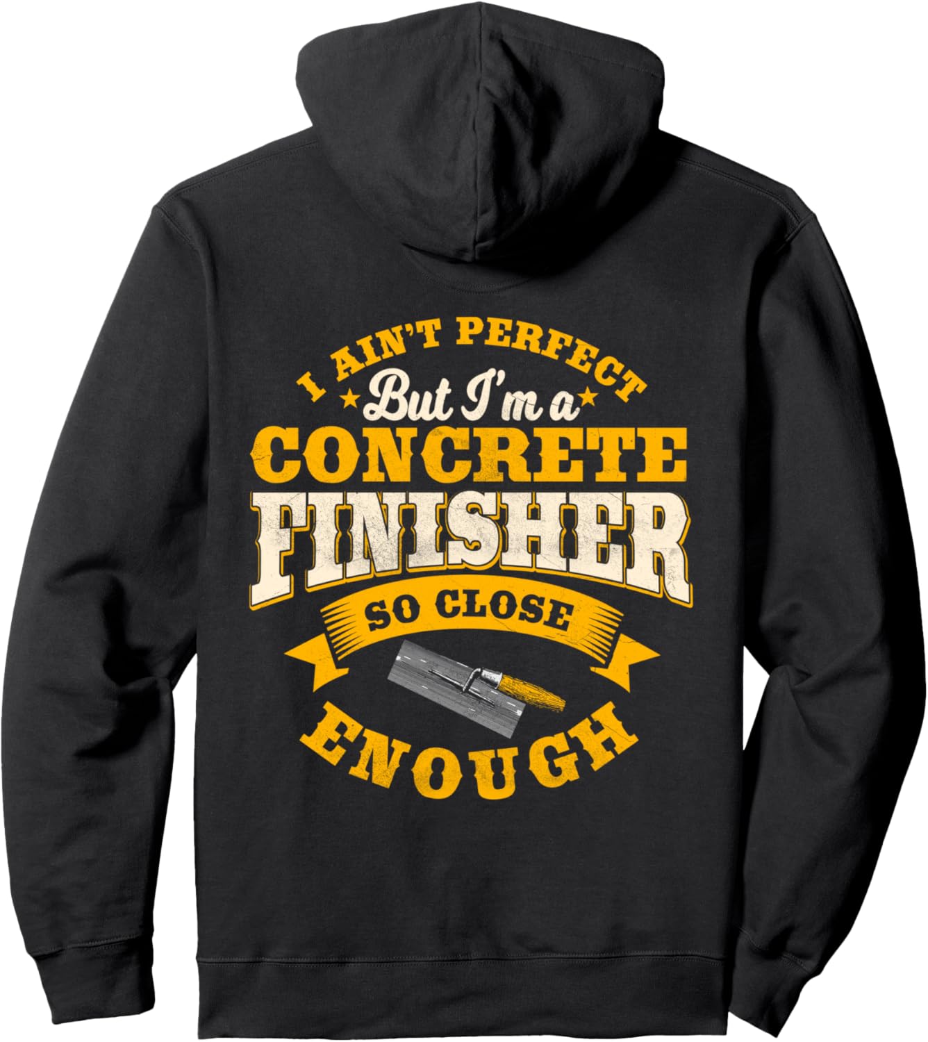 

Рисунок, имитирующий бетон, на спине худи Concrete Finisher Gift, черный