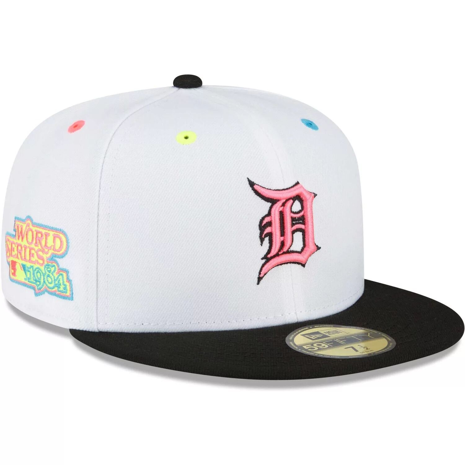 

Мужская облегающая шляпа New Era White Detroit Tigers Neon Eye 59FIFTY