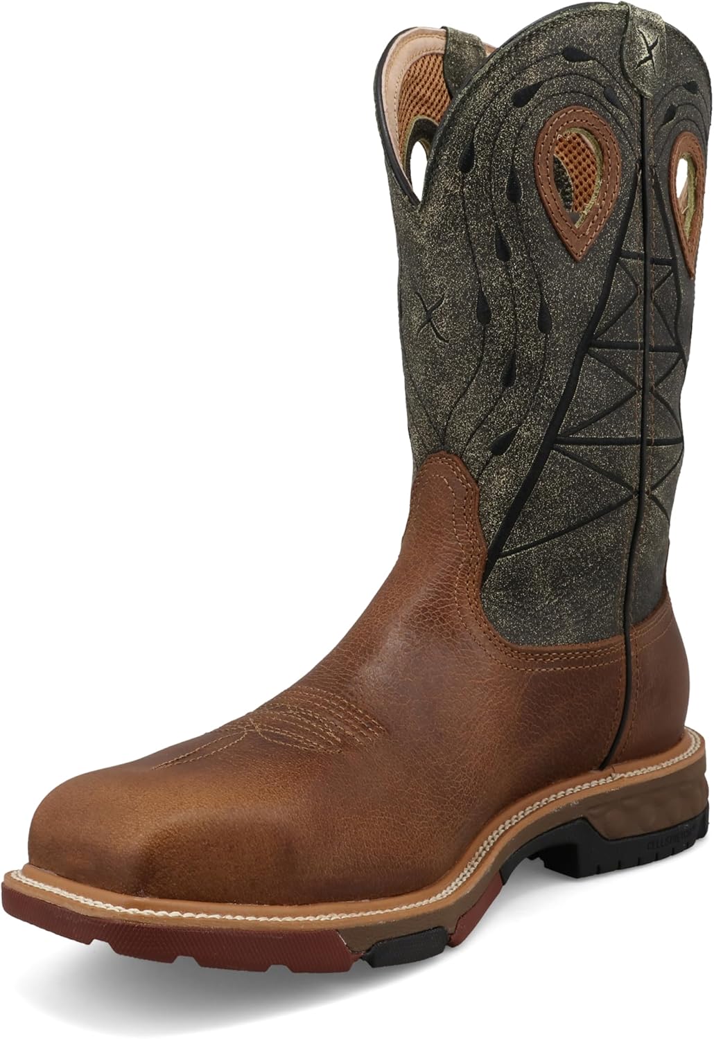 

Ботинки Twisted X для мужчин, размер 12, западного типа, оливковый