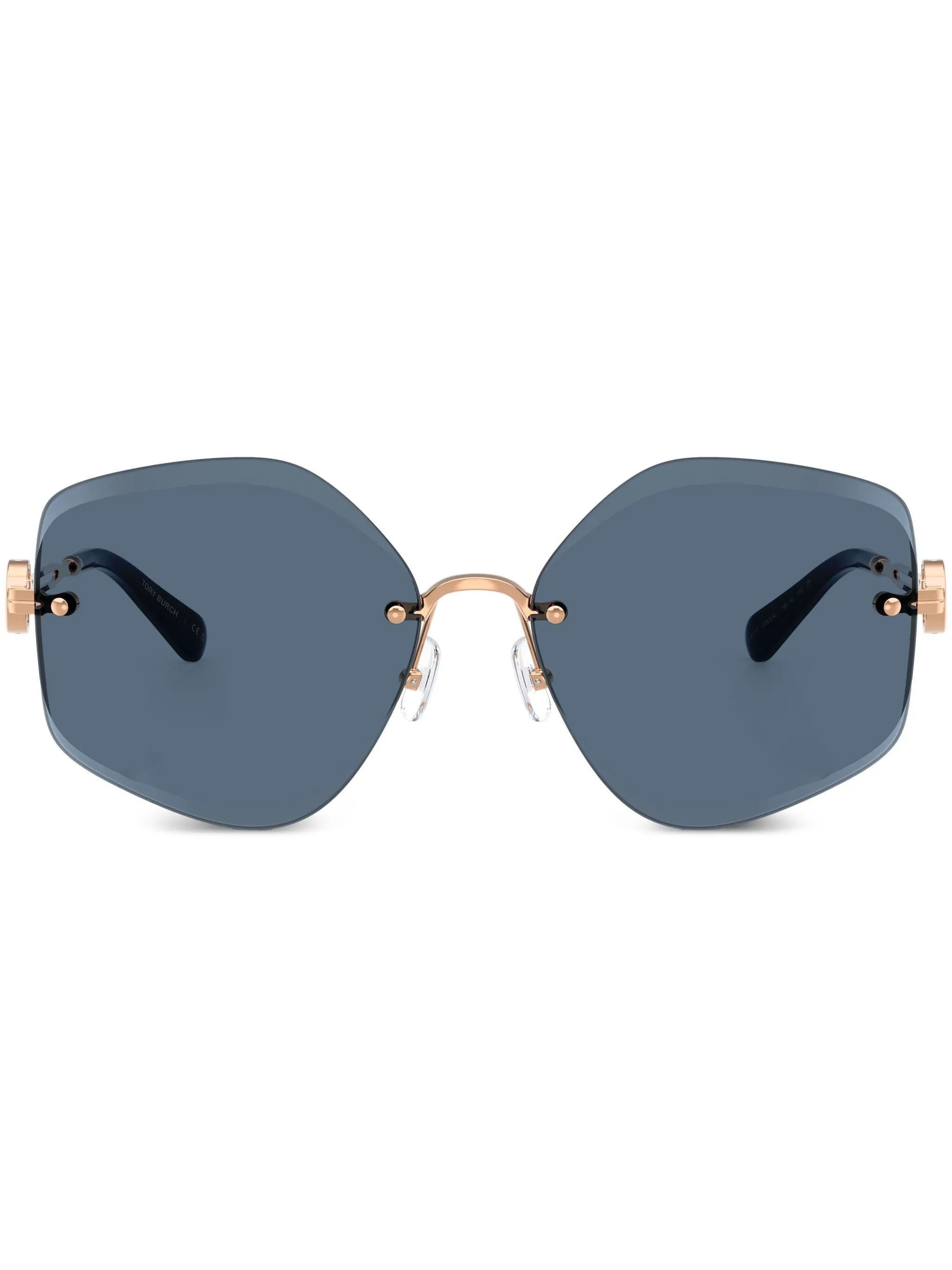 

Солнцезащитные очки в геометричной оправе Tory Burch, золотистый