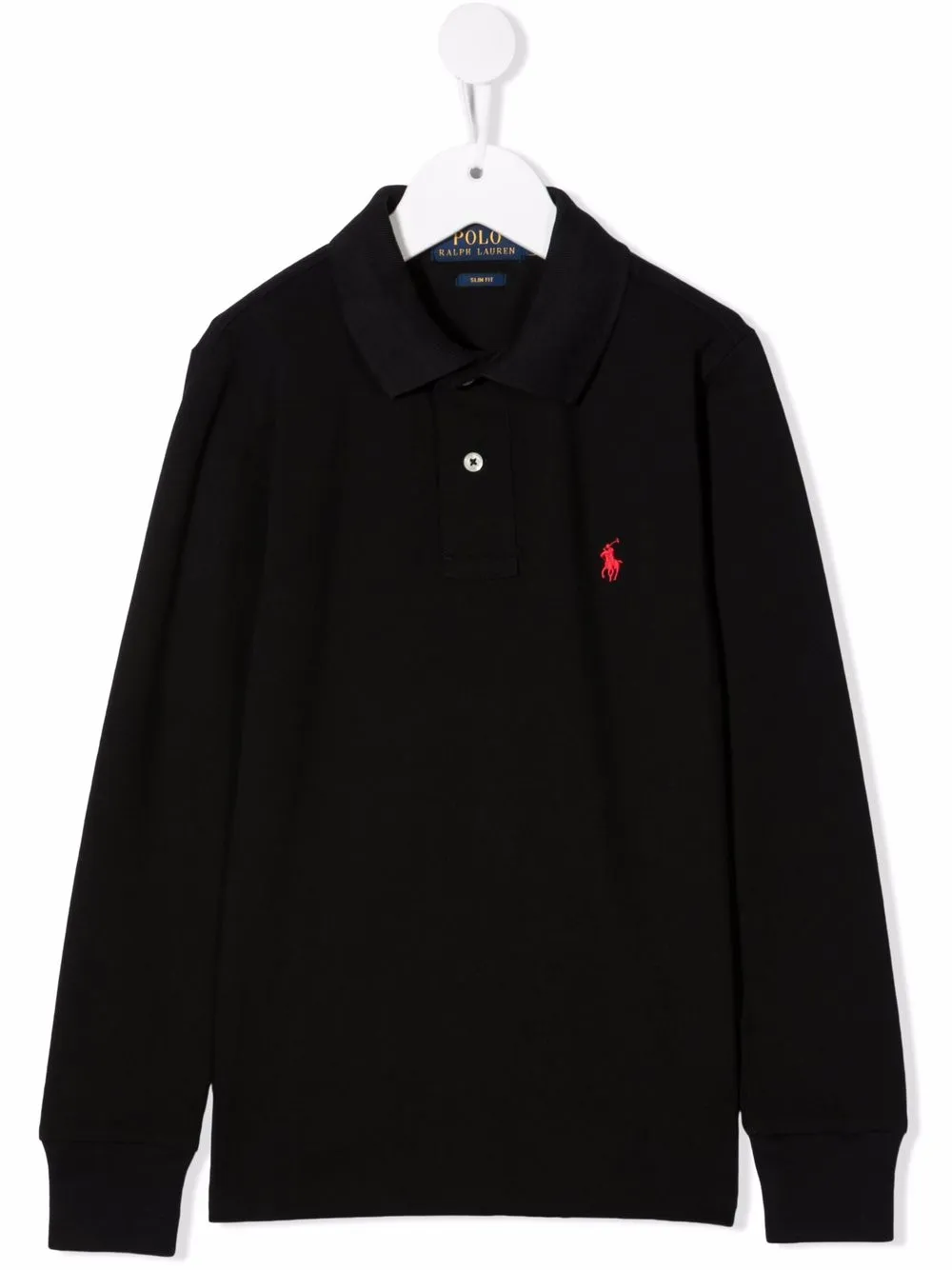 

Рубашка поло с вышитым логотипом POLO RALPH LAUREN KIDS, черный