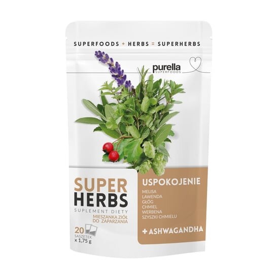 

Purella Superfoods, Успокаивающее и успокаивающее, травяная смесь, 20 пакетиков